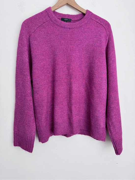 J. Crew Sweaters - J. Crew Merino wool Alpaca-blend crewneck sweater Heather royal fuchsia L NWT